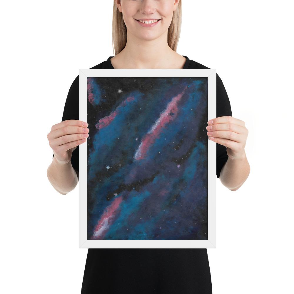 Galaksi kehystetty taulu Taiteilija Malou - ArtStudio Malou Valkoinen leppäpuu 12×16 lahjaideat ja lahjaideoita lahjashop