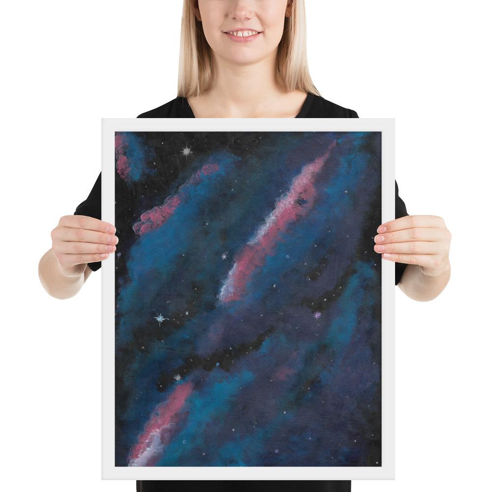 Galaksi kehystetty taulu Taiteilija Malou - ArtStudio Malou Valkoinen leppäpuu 16×20 lahjaideat ja lahjaideoita lahjashop