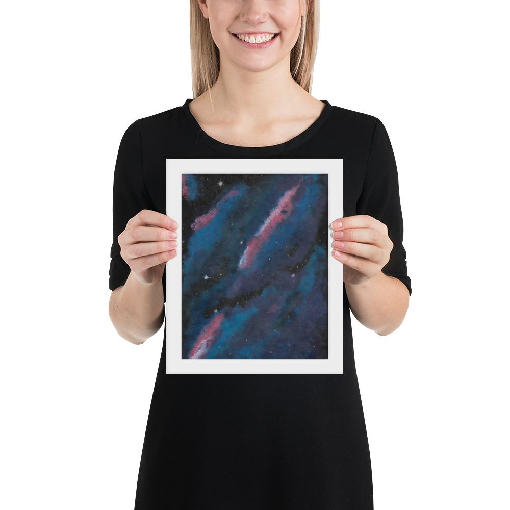 Galaksi kehystetty taulu Taiteilija Malou - ArtStudio Malou Valkoinen leppäpuu 8×10 lahjaideat ja lahjaideoita lahjashop