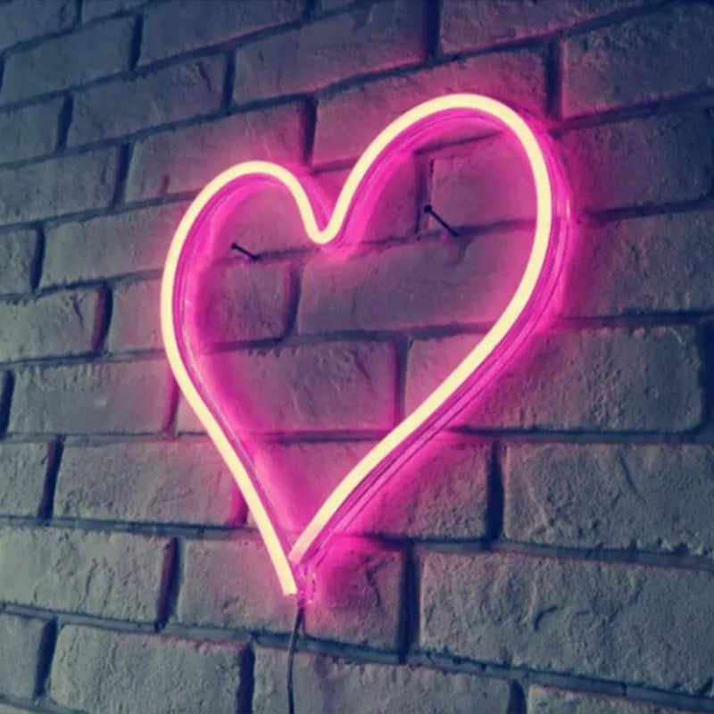LED Neon Sydän tai NEON Love -kyltti