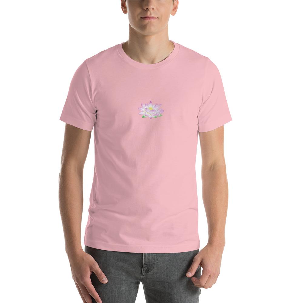 Lyhythihainen Unisex T-paita Lootus Taiteilija Malou - ArtStudio Malou Pink S lahjaideat ja lahjaideoita lahjashop