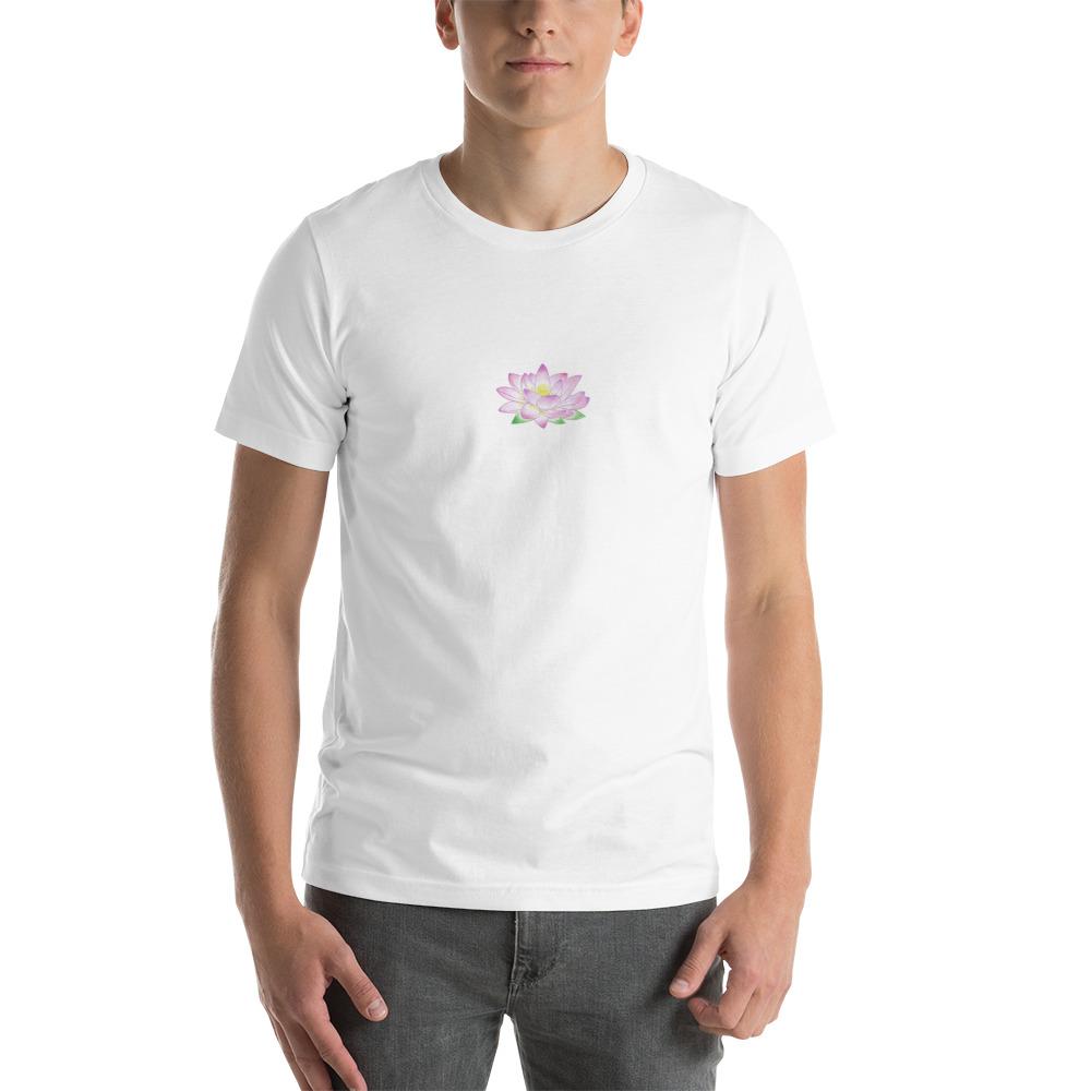 Lyhythihainen Unisex T-paita Lootus Taiteilija Malou - ArtStudio Malou White XS lahjaideat ja lahjaideoita lahjashop