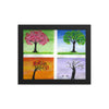 Neljä vuodenaikaa ja kirsikkapuu kehystetty taulu Taiteilija Malou - ArtStudio Malou Mustat leppäkehykset 8×10 lahjaideat ja lahjaideoita lahjashop