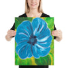 Sininen Kukka -taidetaulu kehyksiin tai seinälle Taiteilija Malou - ArtStudio Malou 16×20 lahjaideat ja lahjaideoita lahjashop