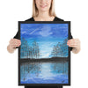 Tähtitaivas ja mystinen järvi kehystetty taulu Taiteilija Malou - ArtStudio Malou Musta leppäpuu 16×20 lahjaideat ja lahjaideoita lahjashop