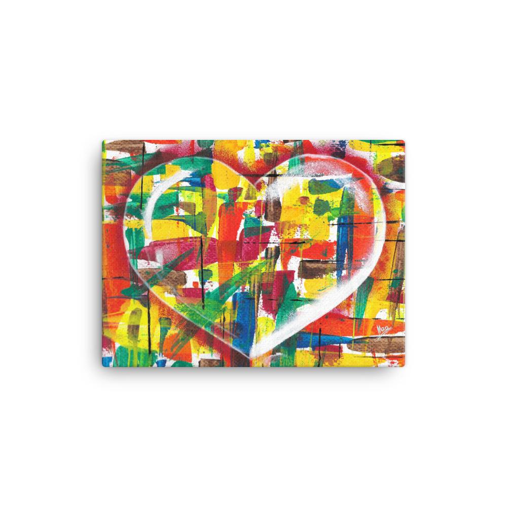 Taiteilijan luoma Sydän ja Abstrakti Canvas-taulu Taiteilija Malou - ArtStudio Malou 12×16 lahjaideat ja lahjaideoita lahjashop